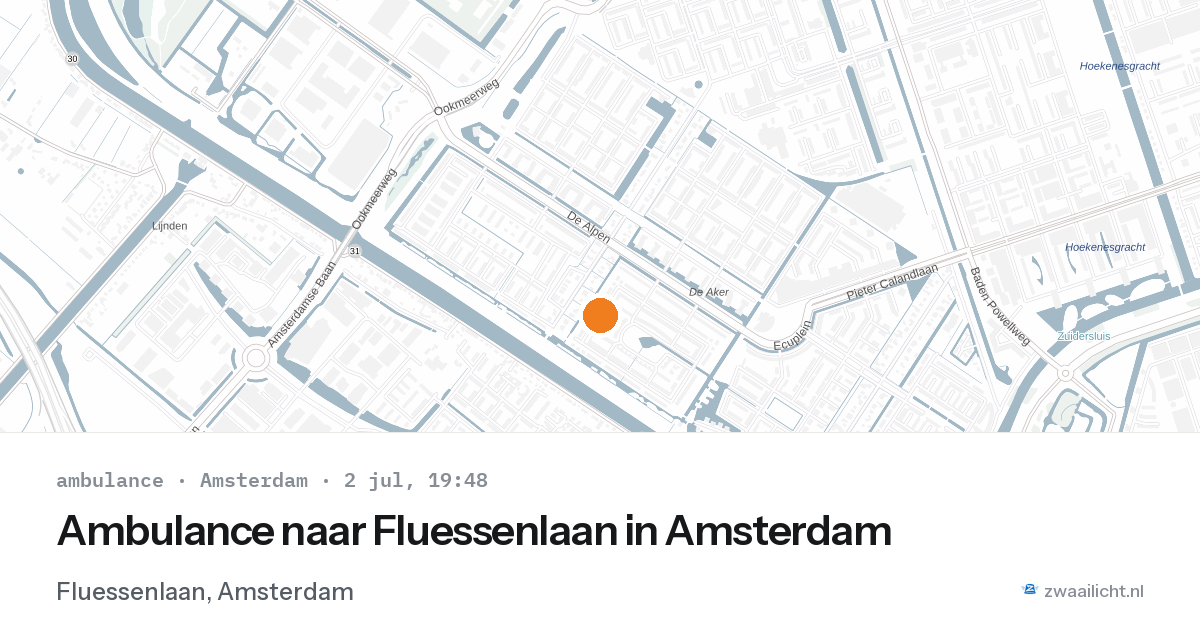 Ambulance naar Fluessenlaan in Amsterdam — 2 jul 2026