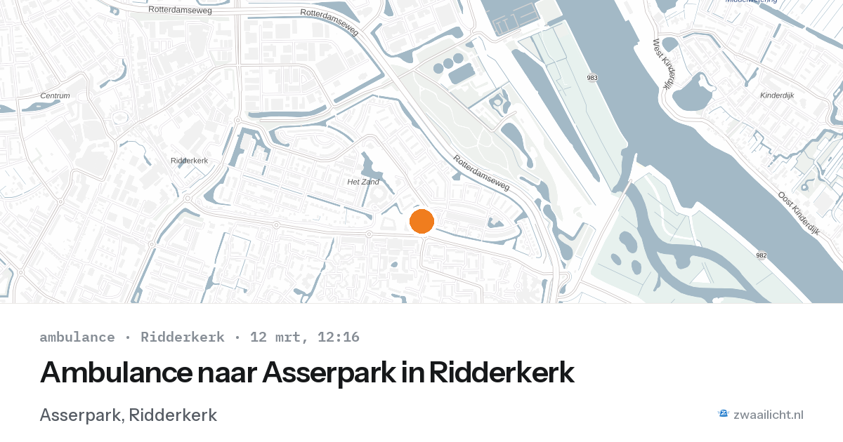 Ambulance naar Asserpark in Ridderkerk — 12 mrt 2026