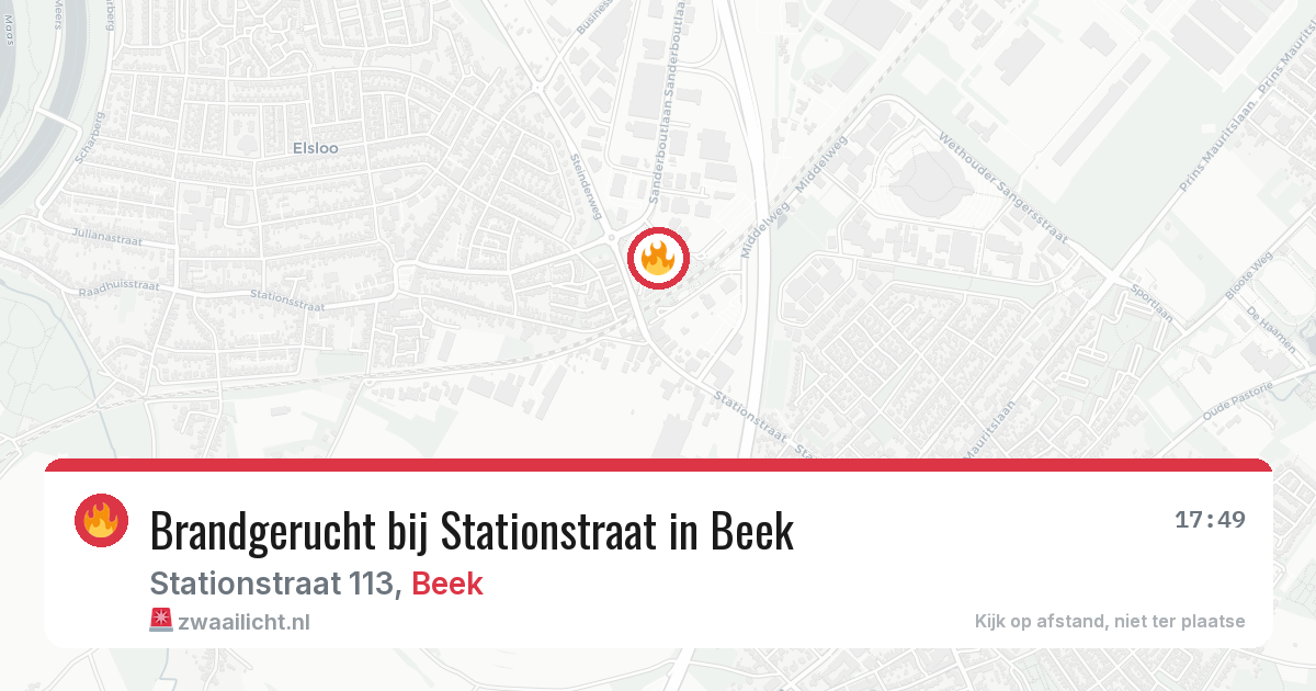 Brandgerucht bij Stationstraat in Beek — 30 mei 2026