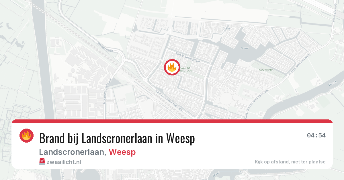 Brand bij Landscronerlaan in Weesp — 14 aug 2026