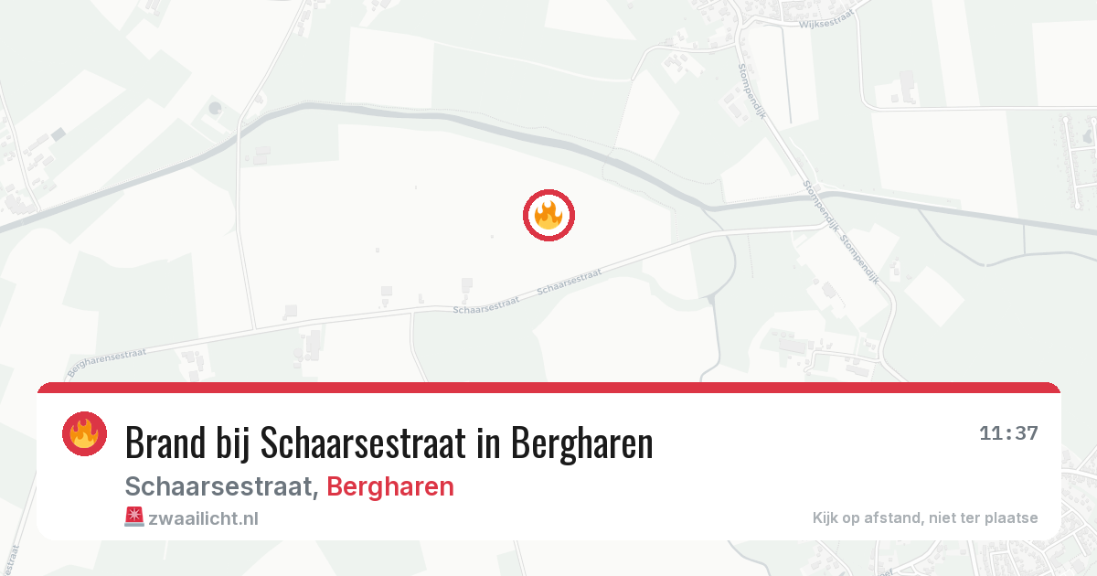 Brand bij Schaarsestraat in Bergharen — 28 jun 2026