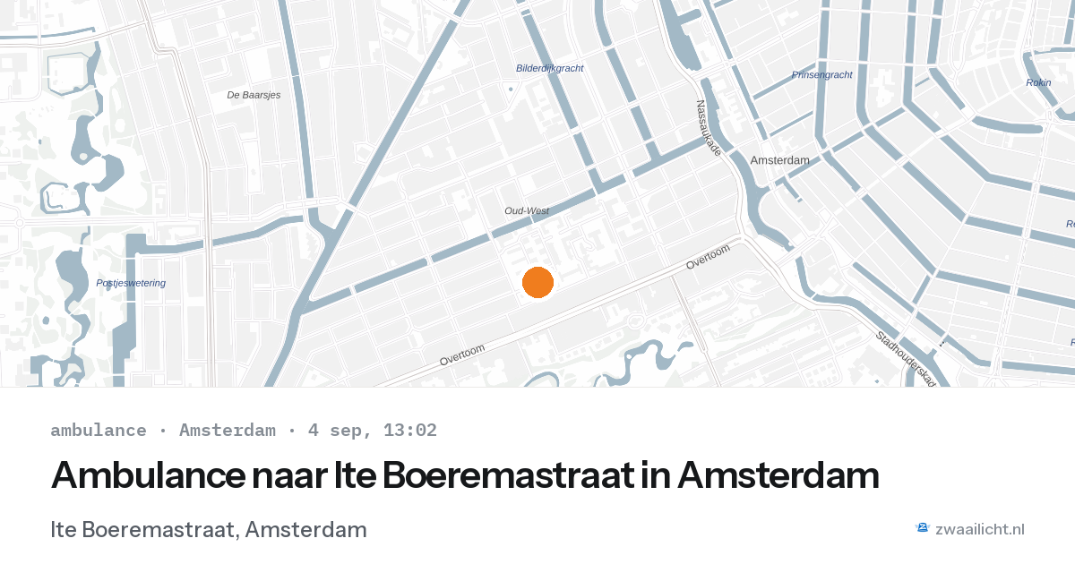 Ambulance naar Ite Boeremastraat in Amsterdam — 4 sep 2026