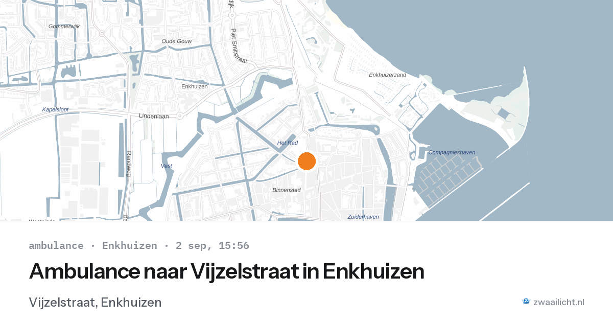 Ambulance naar Vijzelstraat in Enkhuizen — 2 sep 2026
