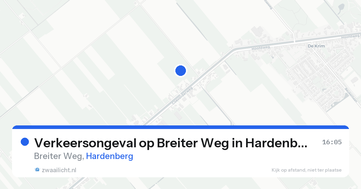 Verkeersongeval op Breiter Weg in Hardenberg — 22 aug 2026