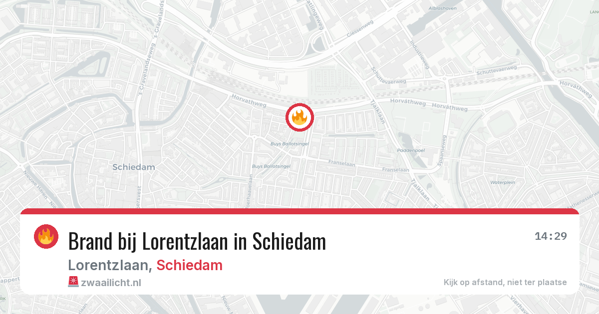 Brand bij Lorentzlaan in Schiedam — 26 jun 2026