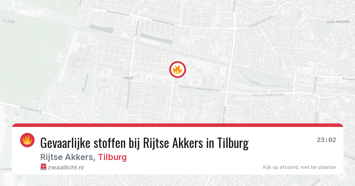 Gevaarlijke stoffen bij Rijtse Akkers in Tilburg — 9 jun 2026