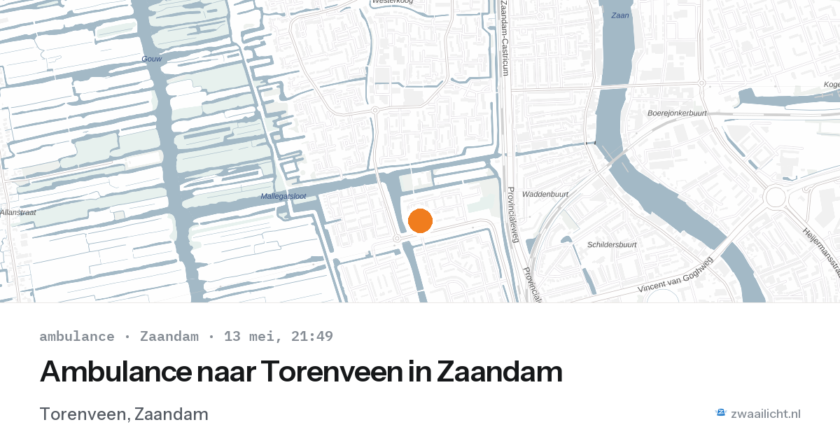 Ambulance naar Torenveen in Zaandam — 13 mei 2026