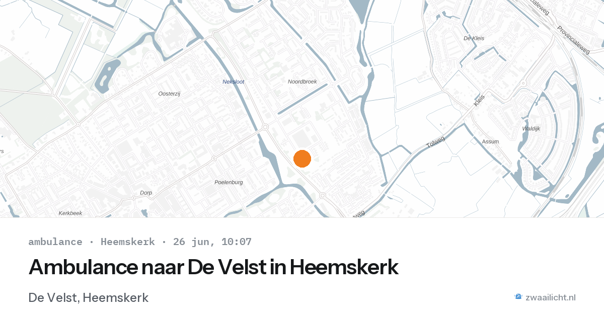 Ambulance naar De Velst in Heemskerk — 26 jun 2026
