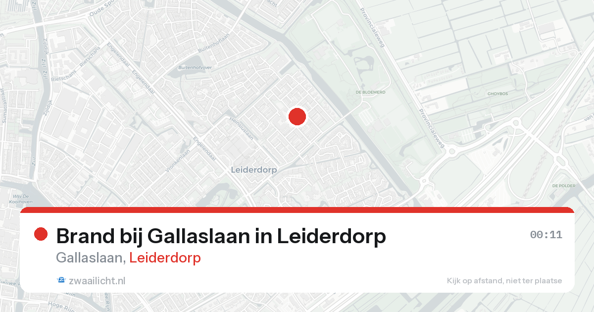 Brand bij Gallaslaan in Leiderdorp — 20 aug 2026