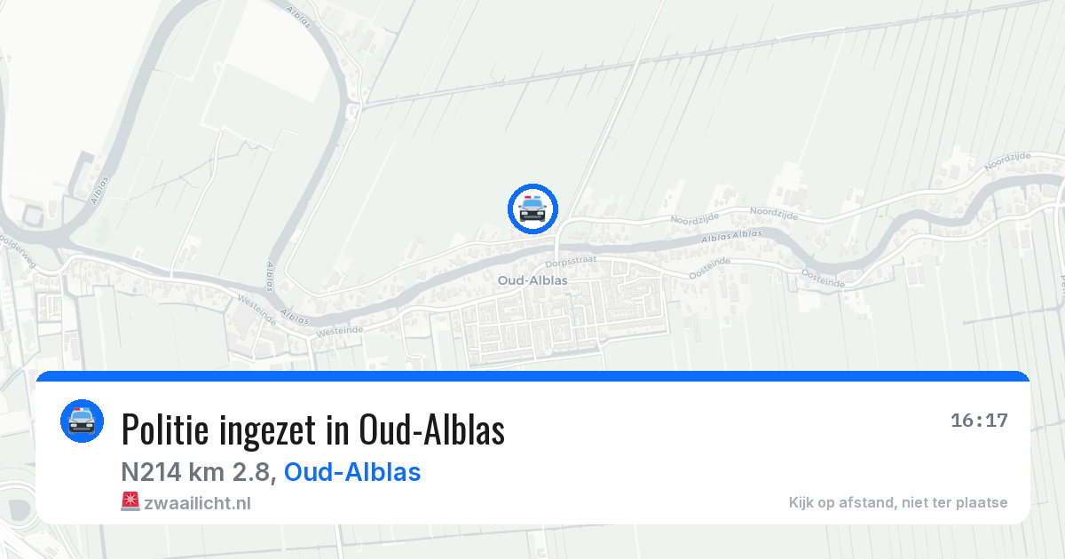 Politie ingezet in Oud-Alblas — 24 jun 2026 | 🚨 Zwaailicht.nl