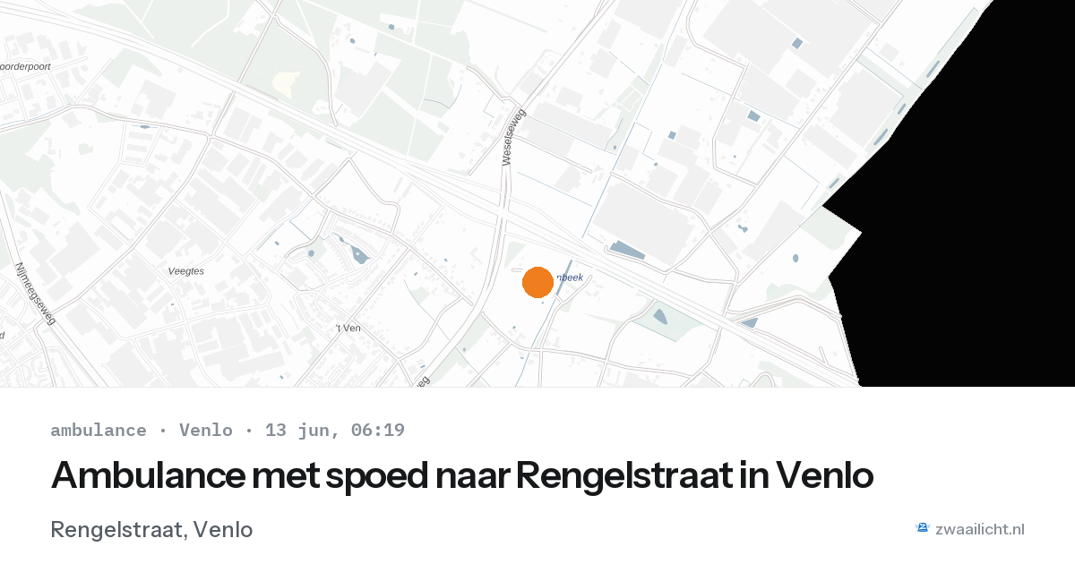 Ambulance met spoed naar Rengelstraat in Venlo — 13 jun 2026