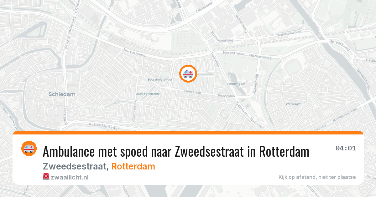 Ambulance met spoed naar Zweedsestraat in Rotterdam — 29 apr 2026