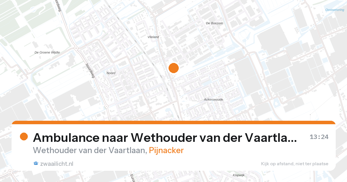 Ambulance naar Wethouder van der Vaartlaan in Pijnacker — 12 jul 2026