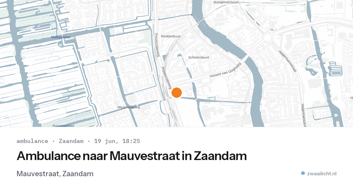 Ambulance naar Mauvestraat in Zaandam — 19 jun 2026
