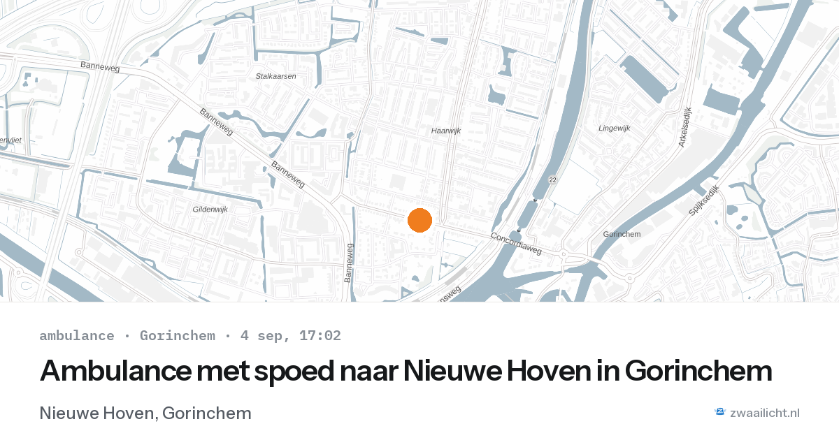 Ambulance met spoed naar Nieuwe Hoven in Gorinchem — 4 sep 2026
