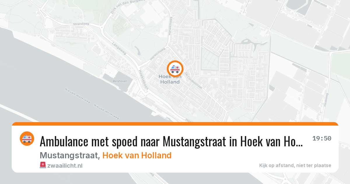 Ambulance met spoed naar Mustangstraat in Hoek van Holland — 17 jul 2026
