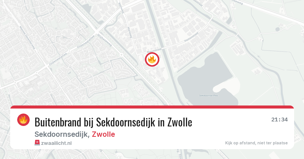 Buitenbrand bij Sekdoornsedijk in Zwolle — 13 jun 2026
