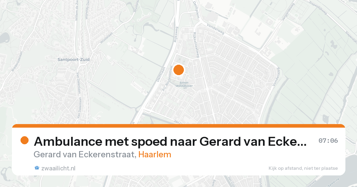 Ambulance met spoed naar Gerard van Eckerenstraat in Haarlem — 23 aug 2026