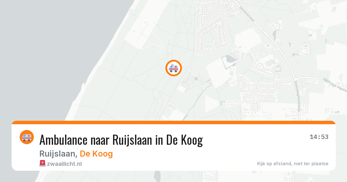 Ambulance naar Ruijslaan in De Koog — 10 aug 2026