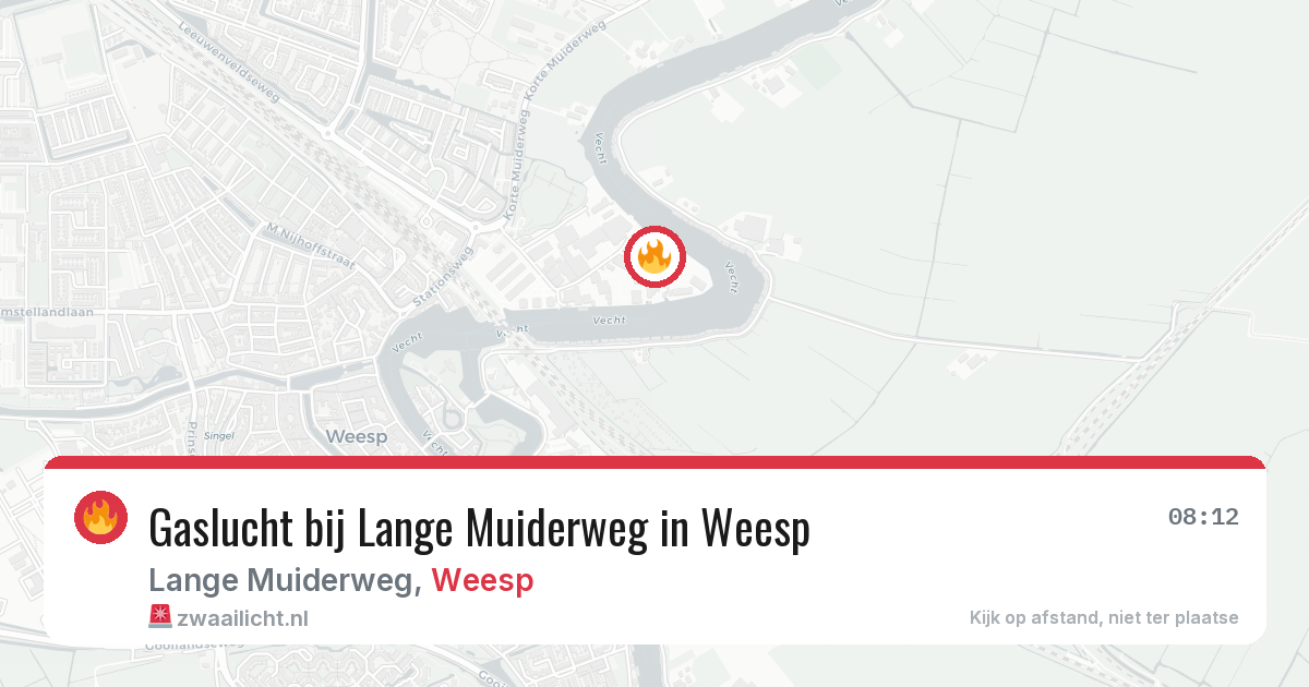 Gaslucht bij Lange Muiderweg in Weesp — 1 jul 2026