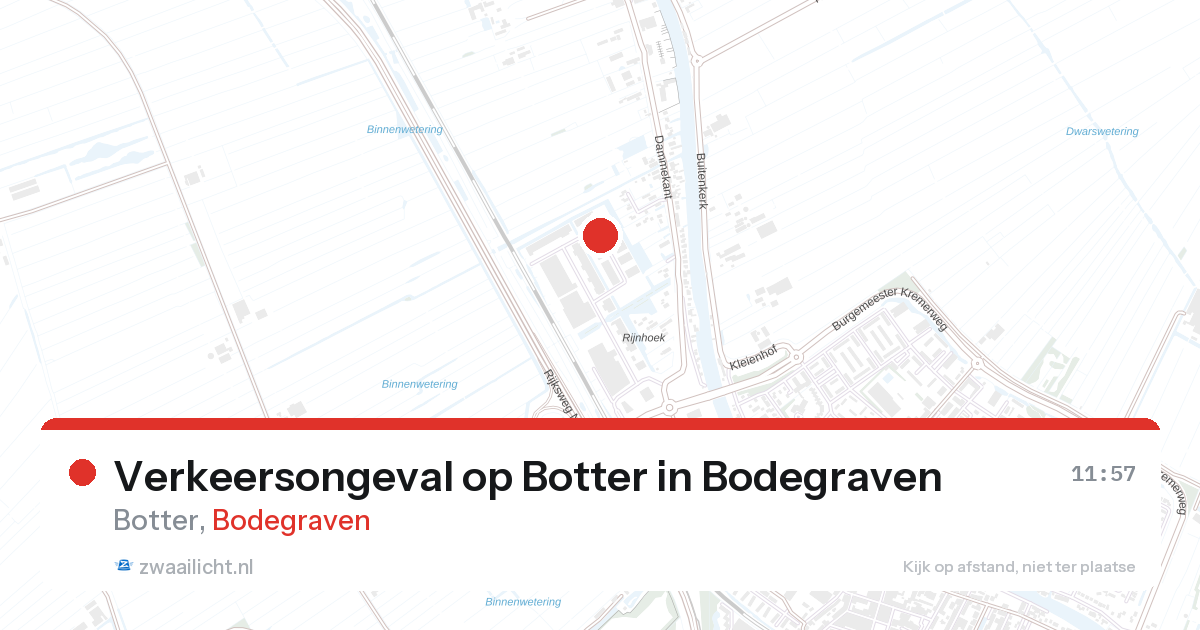 Verkeersongeval op Botter in Bodegraven — 28 aug 2026