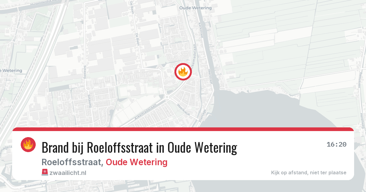 Brand bij Roeloffsstraat in Oude Wetering — 28 mei 2026