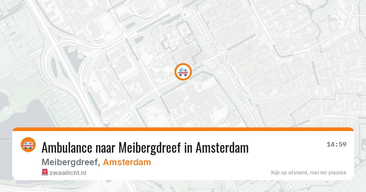 Ambulance naar Meibergdreef in Amsterdam — 10 aug 2026