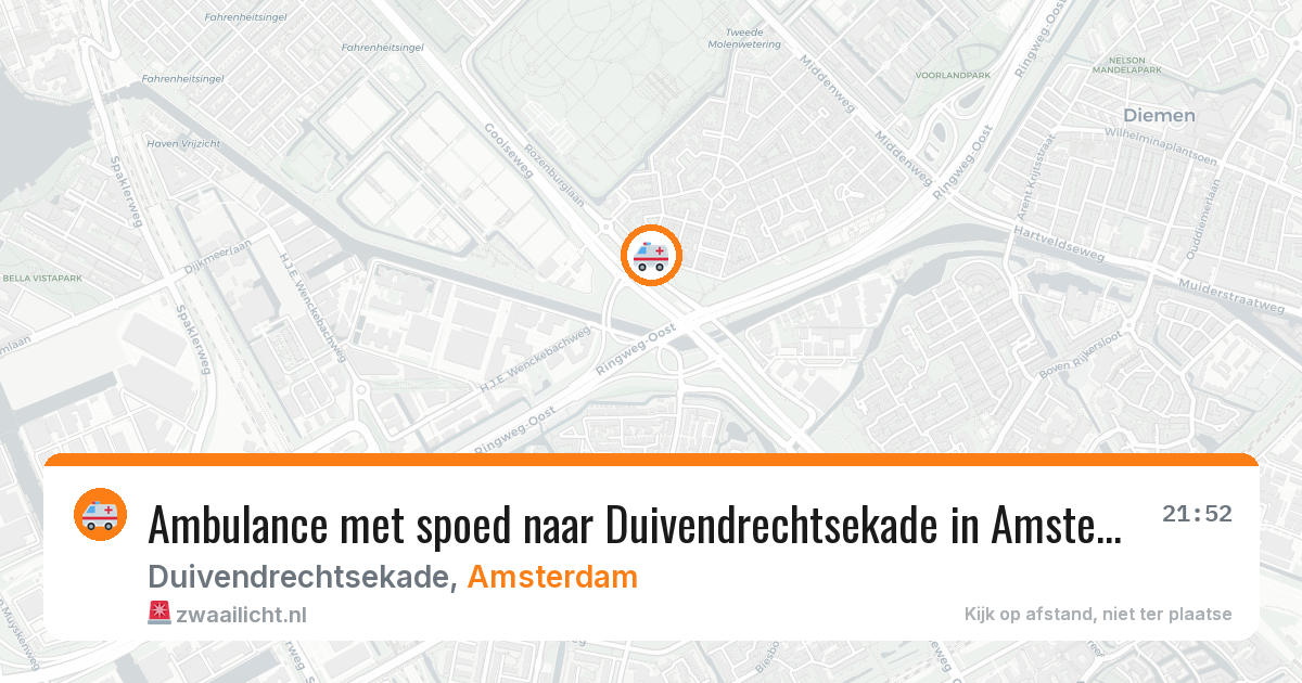 Ambulance met spoed naar Duivendrechtsekade in Amsterdam — 31 mei 2026
