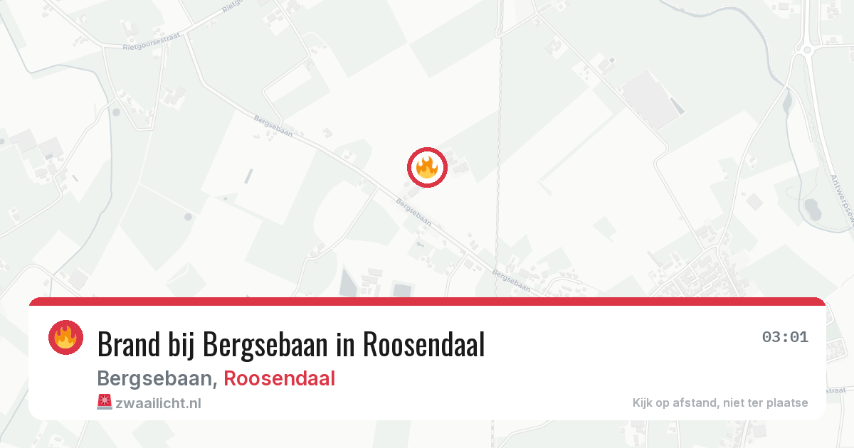 Brand bij Bergsebaan in Roosendaal — 21 mrt 2026