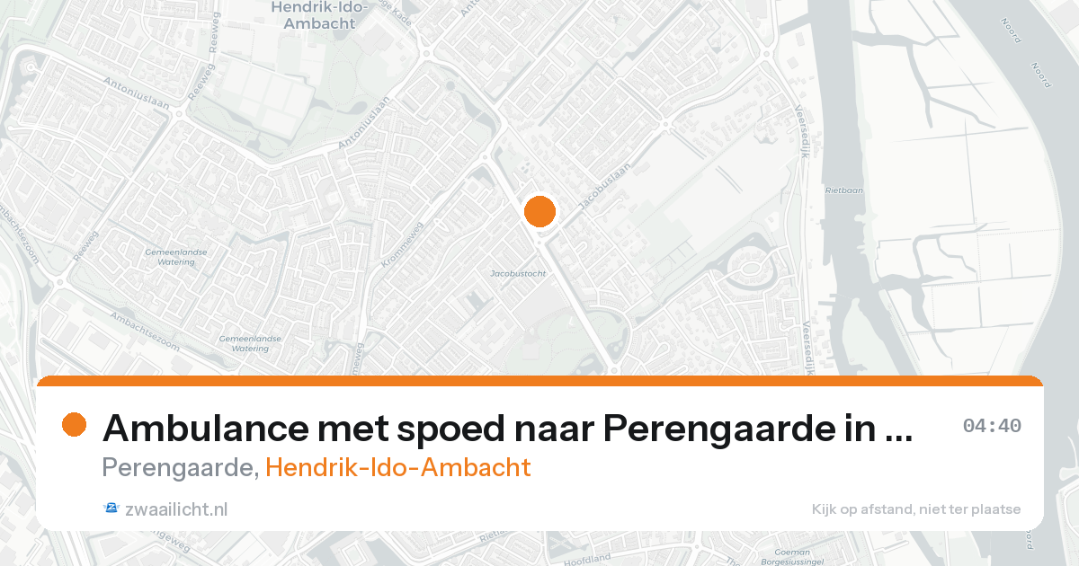 Ambulance met spoed naar Perengaarde in Hendrik-Ido-Ambacht — 16 aug 2026