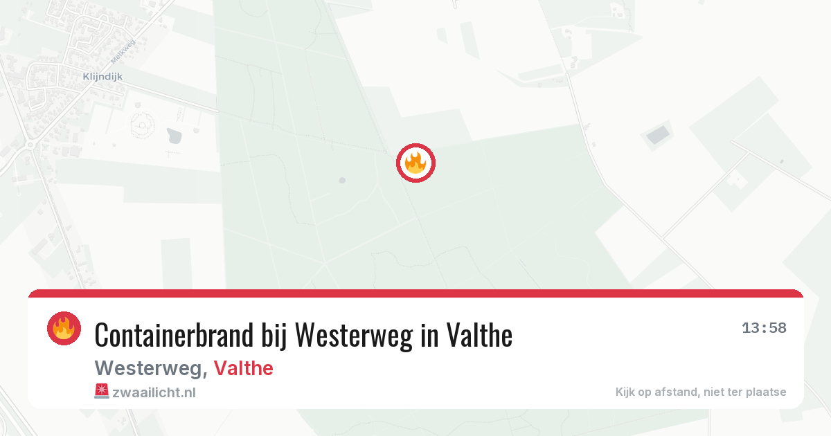 Containerbrand bij Westerweg in Valthe — 26 jun 2026