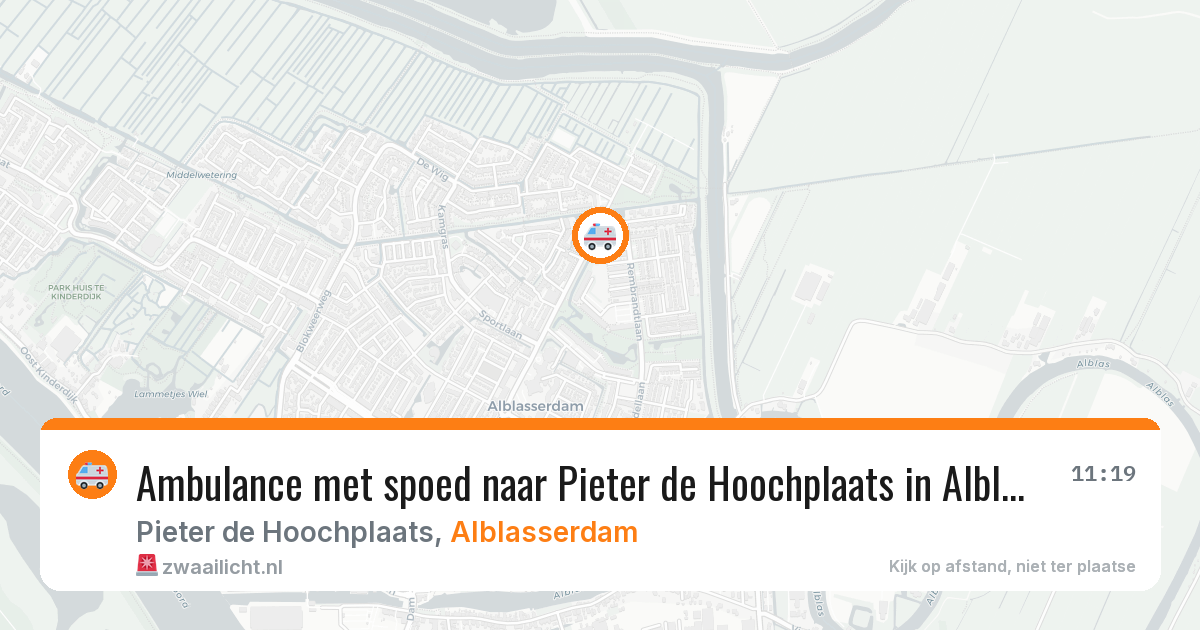 Ambulance met spoed naar Pieter de Hoochplaats in Alblasserdam — 15 jun 2026