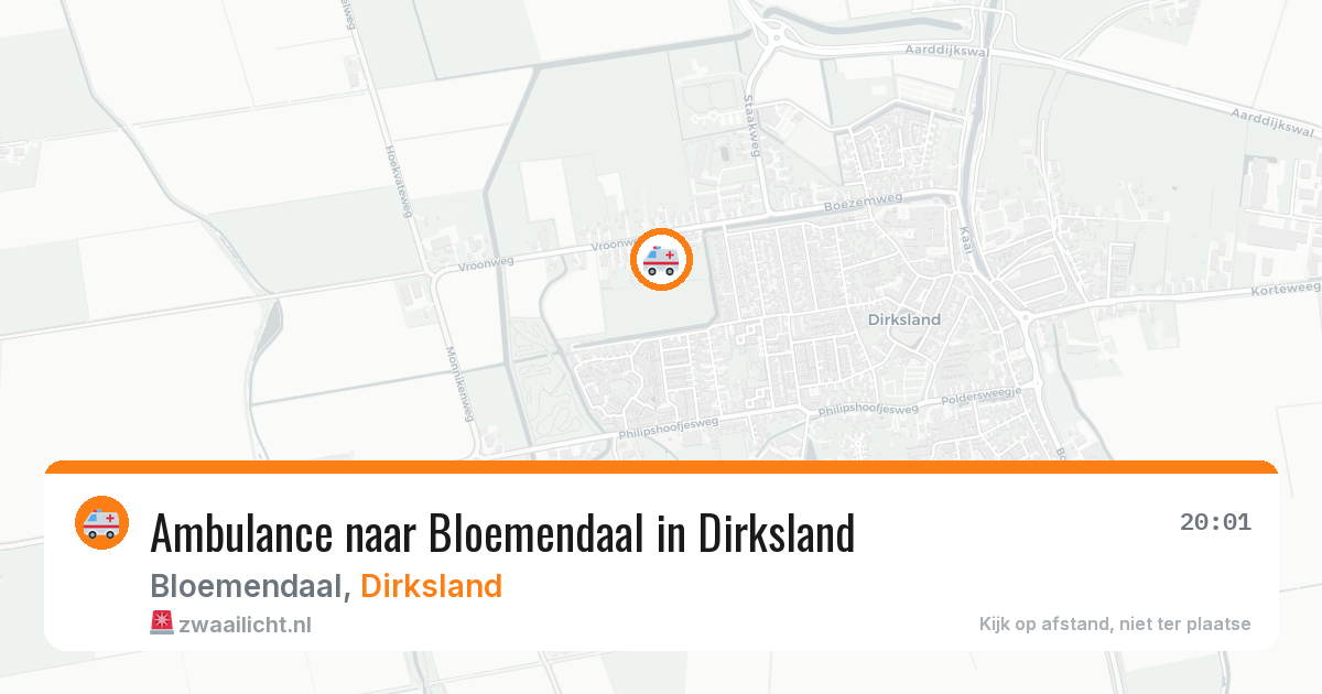 Ambulance naar Bloemendaal in Dirksland — 17 mei 2026