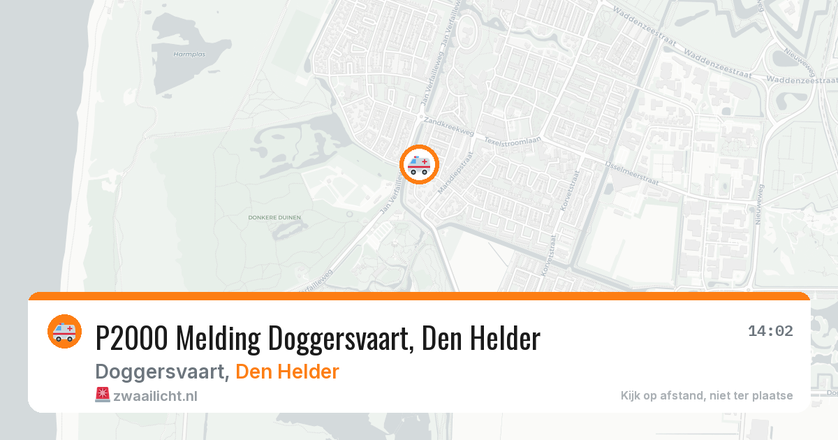 P2000 Melding Doggersvaart, Den Helder — 10 mei 2026
