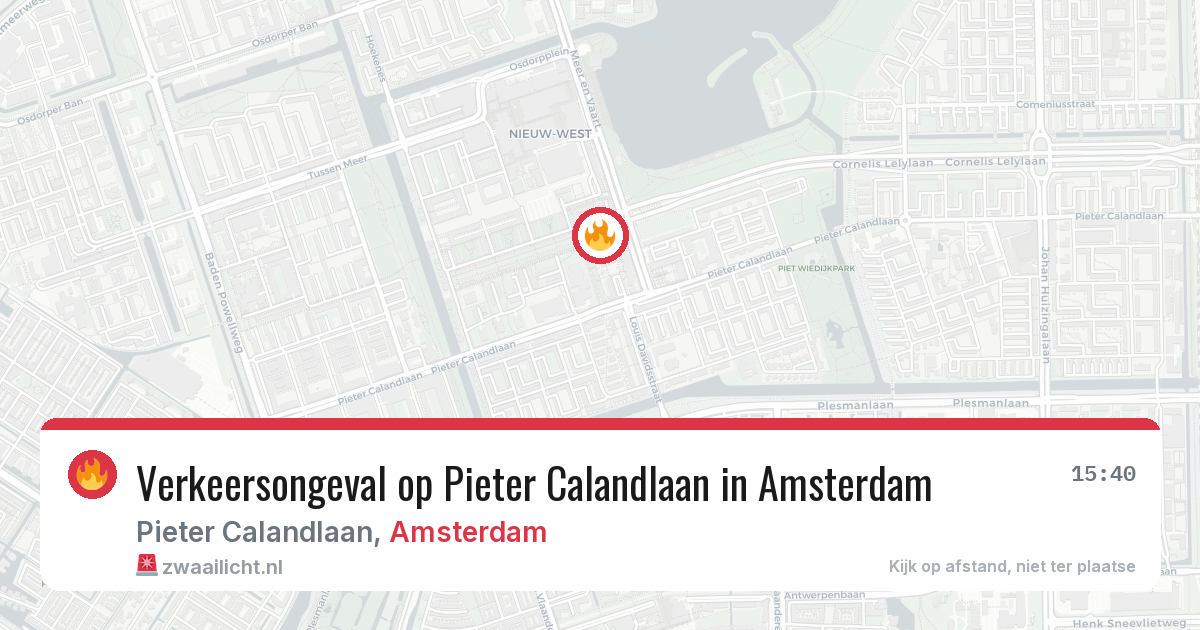 Verkeersongeval op Pieter Calandlaan in Amsterdam — 11 aug 2026