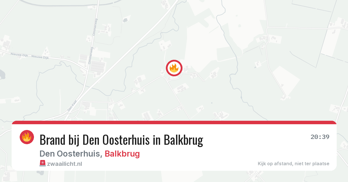 Brand bij Den Oosterhuis in Balkbrug — 2 aug 2026
