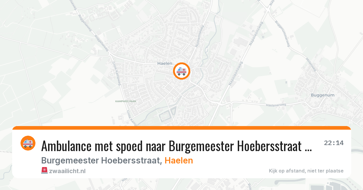 Ambulance met spoed naar Burgemeester Hoebersstraat in Haelen — 12 jul 2026