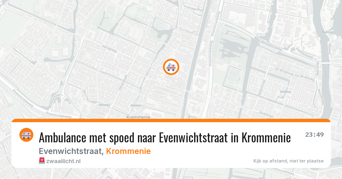 Ambulance met spoed naar Evenwichtstraat in Krommenie — 27 mrt 2026