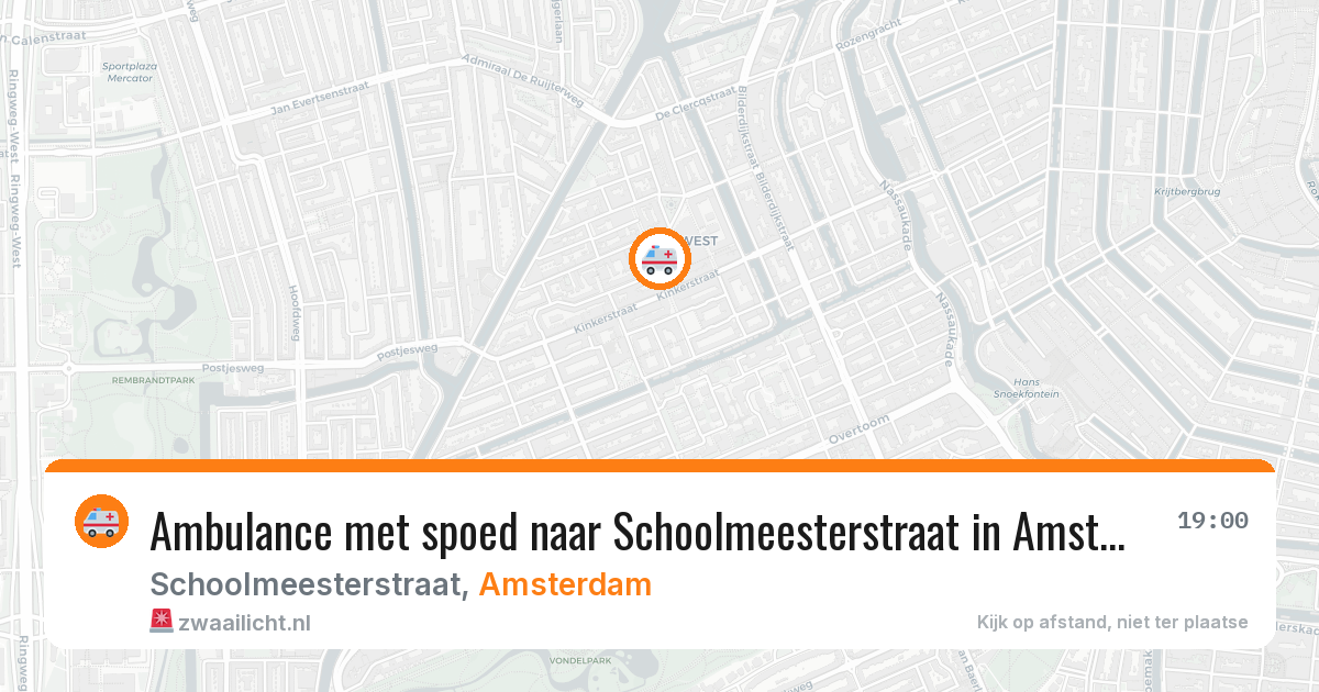 Ambulance met spoed naar Schoolmeesterstraat in Amsterdam — 12 aug 2026