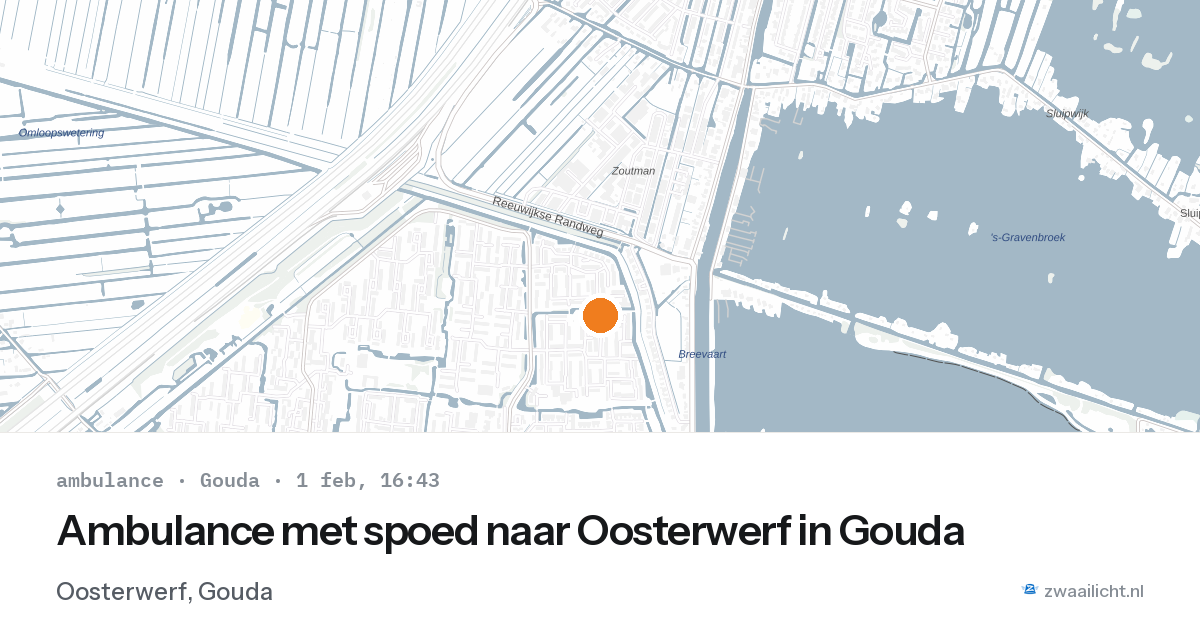 Ambulance met spoed naar Oosterwerf in Gouda — 1 feb 2026