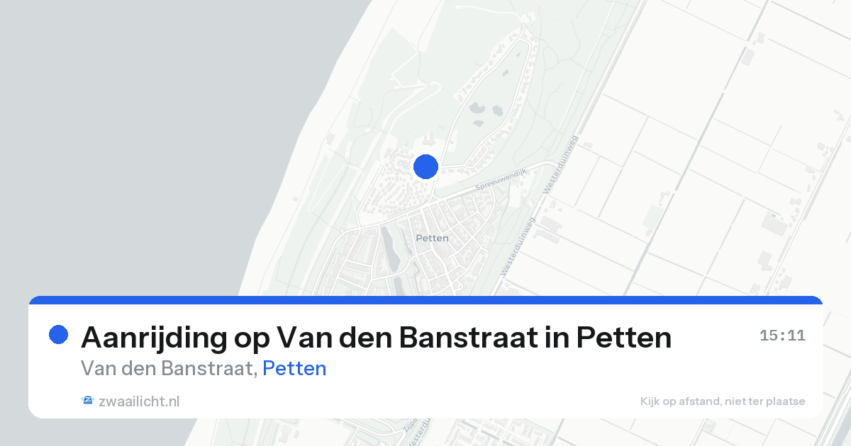 Aanrijding op Van den Banstraat in Petten — 22 aug 2026