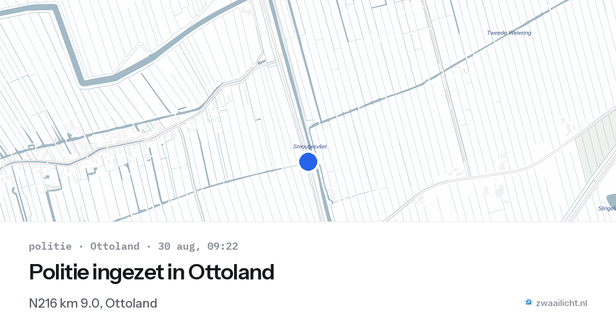 Politie ingezet in Ottoland — 30 aug 2026 | 🚨 Zwaailicht.nl