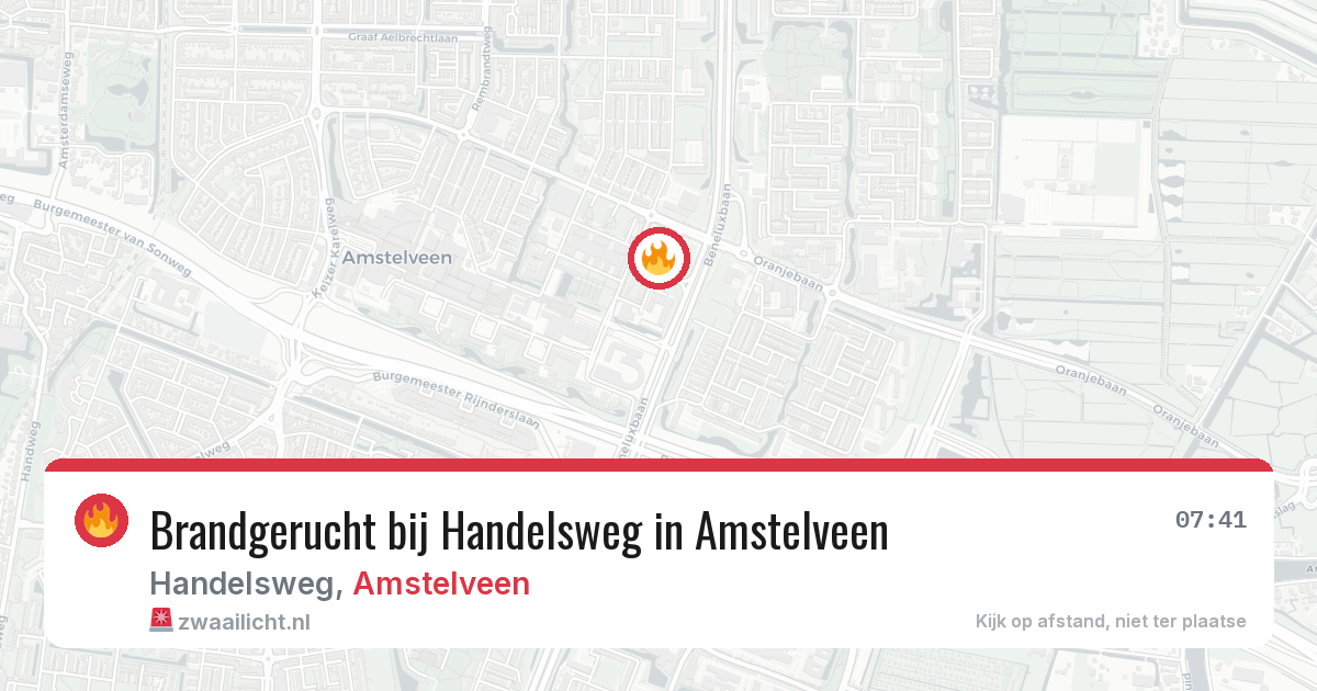 Brandgerucht bij Handelsweg in Amstelveen — 11 apr 2026
