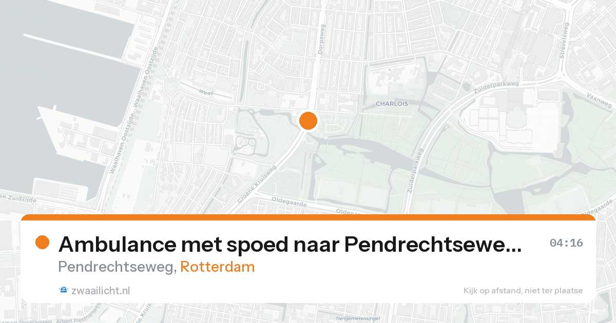 Ambulance met spoed naar Pendrechtseweg in Rotterdam — 16 aug 2026