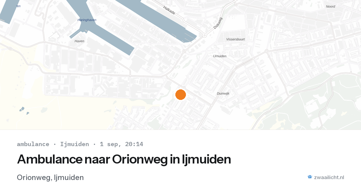 Ambulance naar Orionweg in Ijmuiden — 1 sep 2026