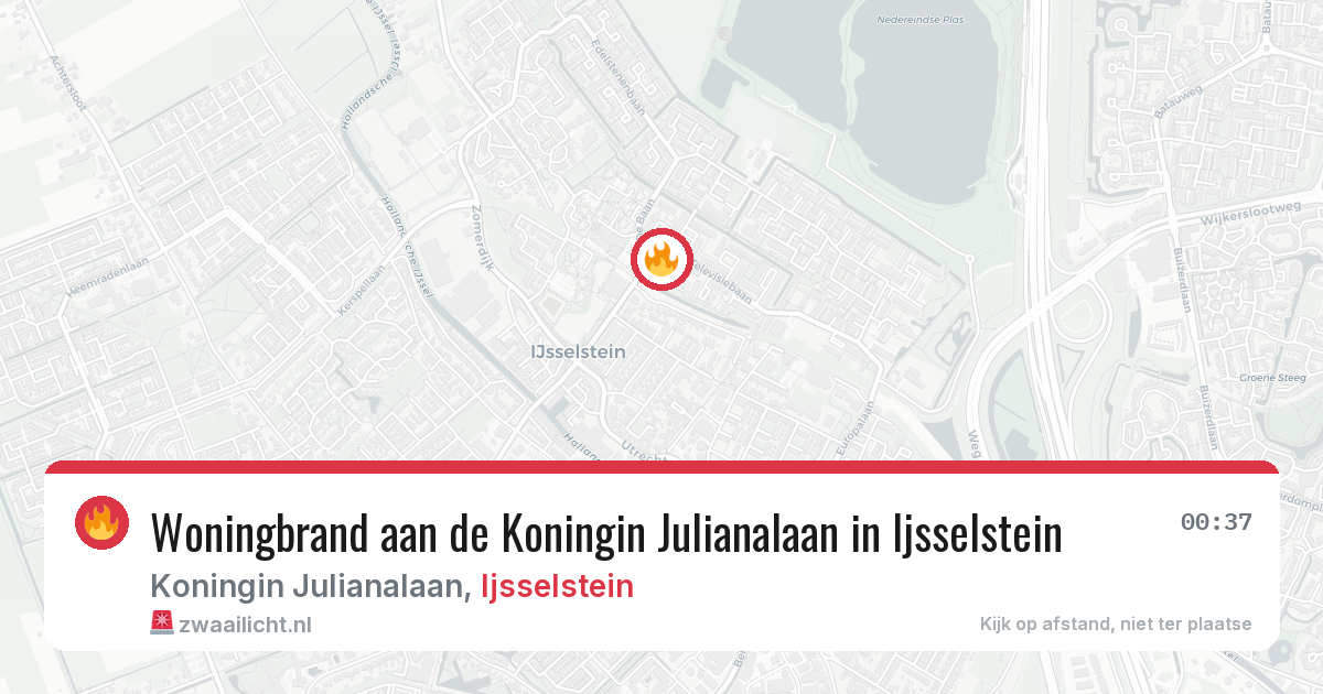 Woningbrand aan de Koningin Julianalaan in Ijsselstein — 4 jul 2026