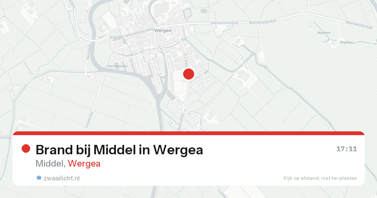 Brand bij Middel in Wergea — 14 aug 2026