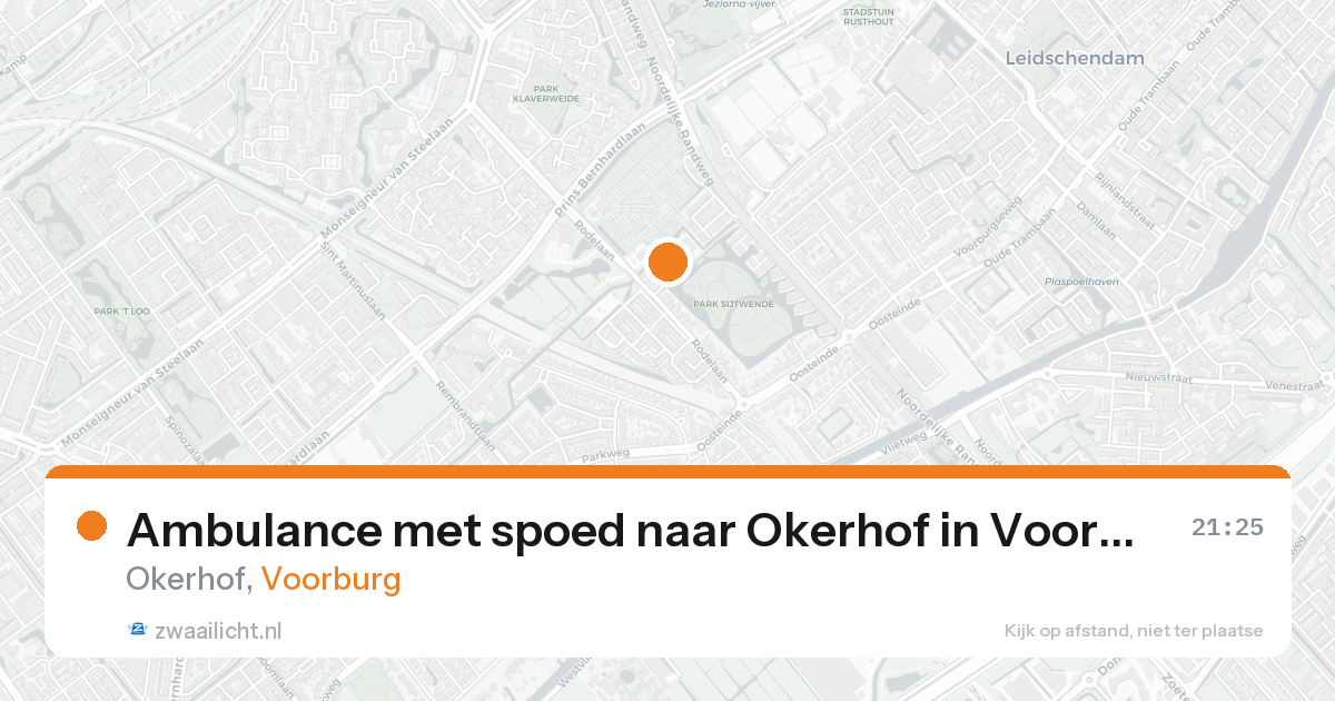Ambulance met spoed naar Okerhof in Voorburg — 24 aug 2026