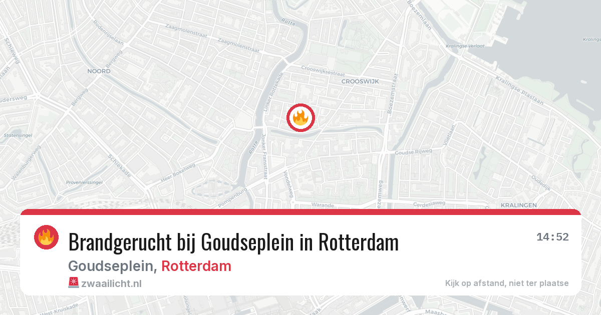 Brandgerucht bij Goudseplein in Rotterdam — 26 mei 2026