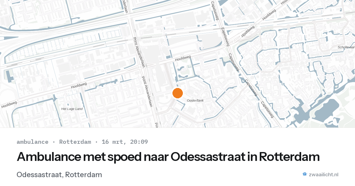 Ambulance met spoed naar Odessastraat in Rotterdam — 16 mrt 2026